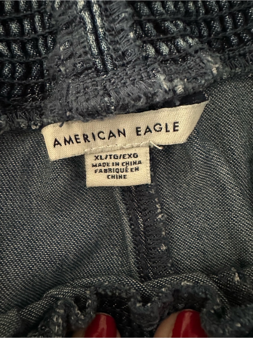 American Eagle Dark Blue Denim Elastic Waist Denim Jeans - Picture 4 of 4